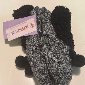 Kids Black and Gray Knit fuzzy slippers brand new